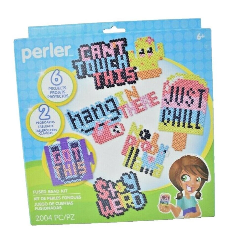 Perler Just Say It Kit 2004 Pieces Fused Beads 6 Projects Sealed